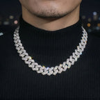 18MM S925 Silver 4 Rows VVS Moissanite EDG Cuban Link Chain