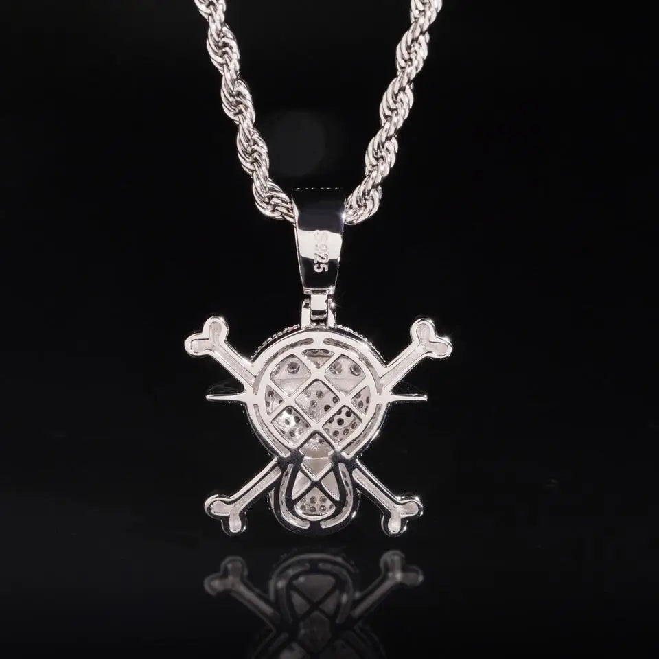 X Skull Shape Iced Out VVS Moissanite Pendant