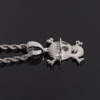X Skull Shape Iced Out VVS Moissanite Pendant