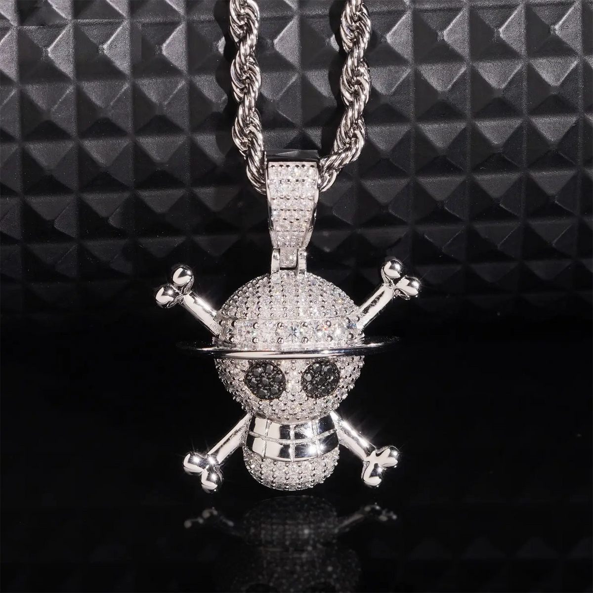 X Skull Shape Iced Out VVS Moissanite Pendant