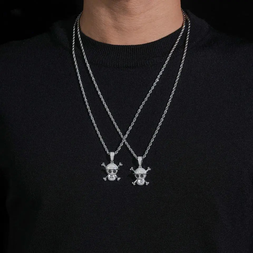X Skull Shape Iced Out VVS Moissanite Pendant Image principale du produit