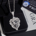 925 Silver VVS Moissanite Lion Pendant