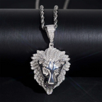 925 Silver VVS Moissanite Lion Pendant