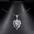 925 Silver VVS Moissanite Lion Pendant