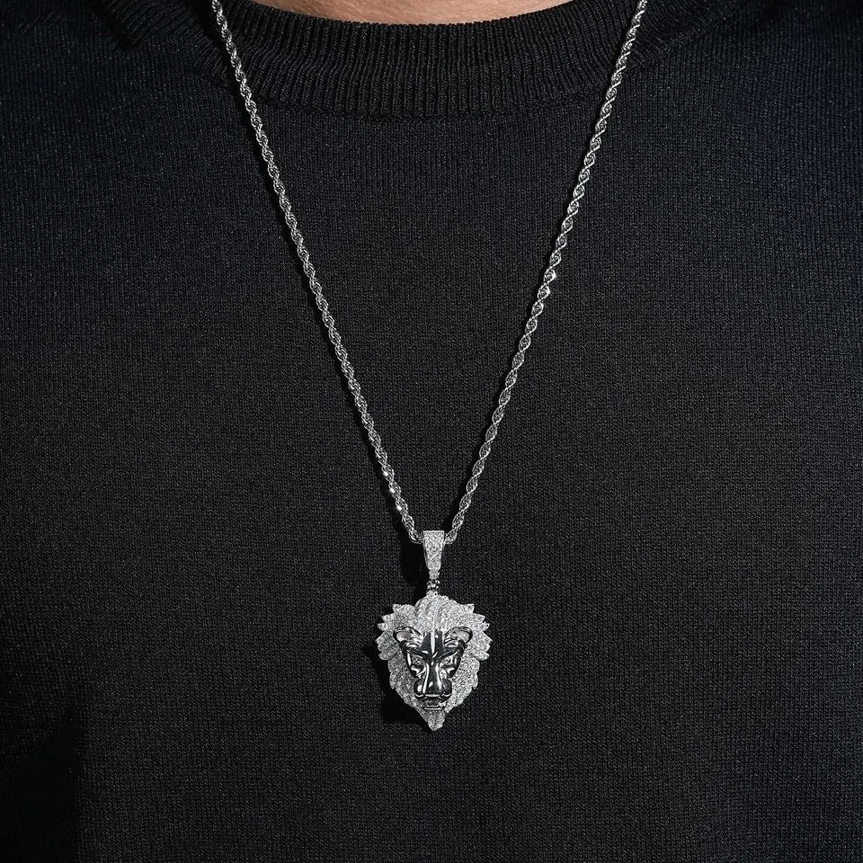 925 Silver VVS Moissanite Lion Pendant Main image