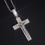925 Silver VVS Moissanite Jesus Cross Pendant