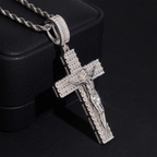 925 Silver VVS Moissanite Jesus Cross Pendant
