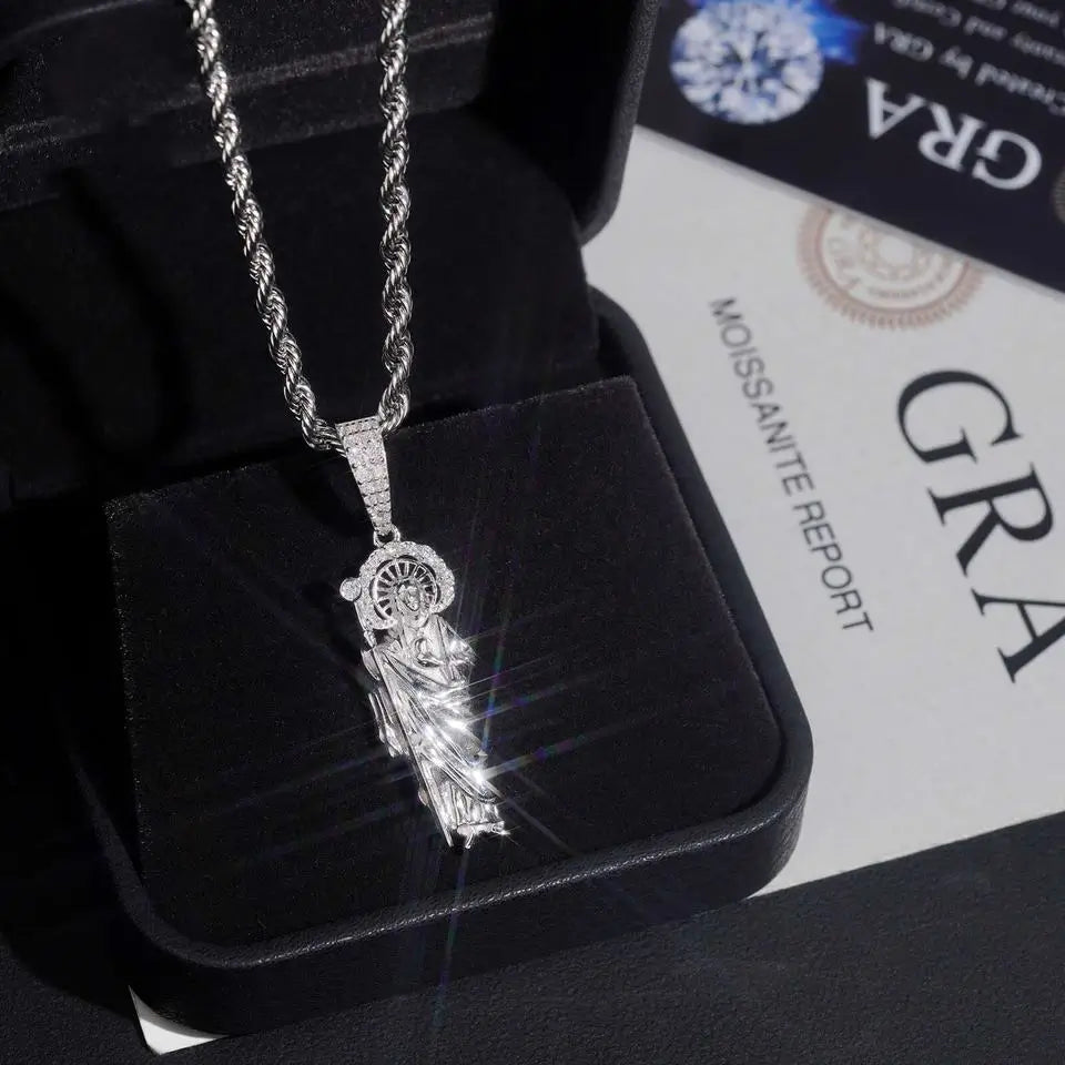 Religious 925 Silver Jesus Iced Out VVS Moissanite Pendant