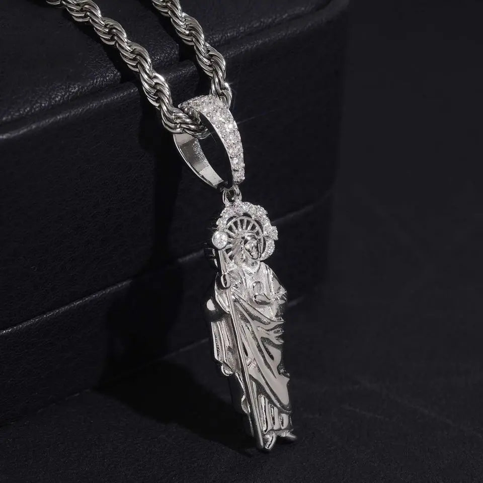Religious 925 Silver Jesus Iced Out VVS Moissanite Pendant