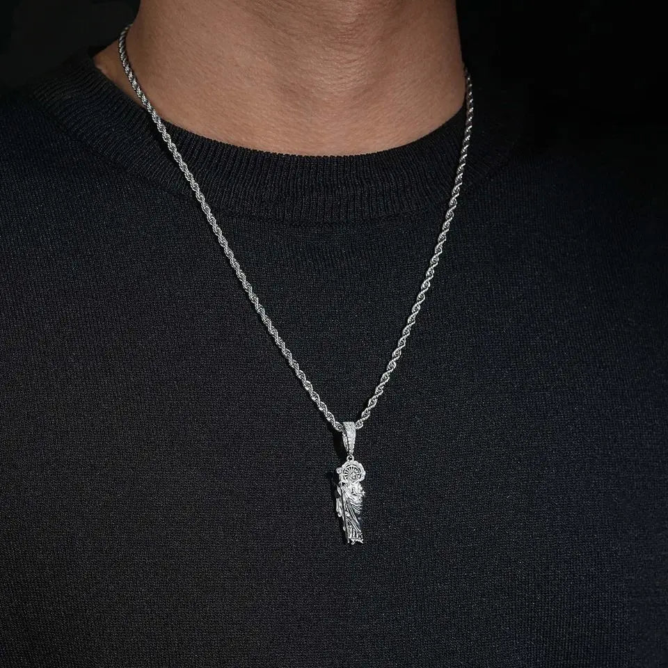 Religious 925 Silver Jesus Iced Out VVS Moissanite Pendant