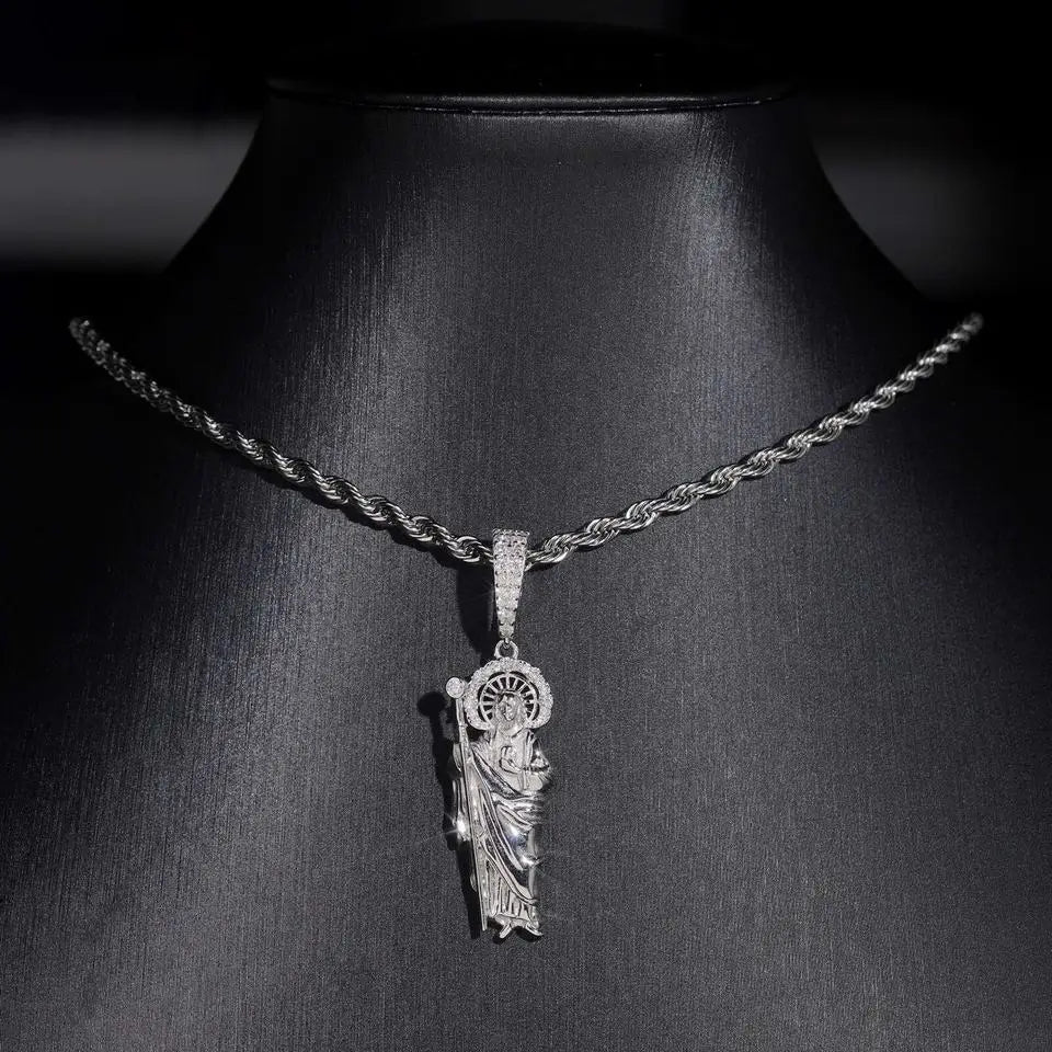 Religious 925 Silver Jesus Iced Out VVS Moissanite Pendant