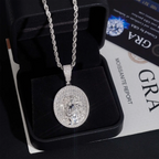 Oval Santa Jesus Religious VVS Moissanite Pendant S925