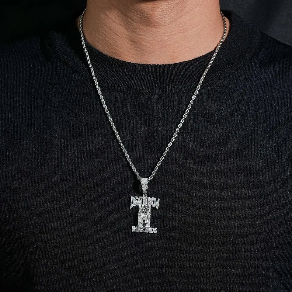 Deathrow 925 Silver Iced Out VVS Moissanite Pendant