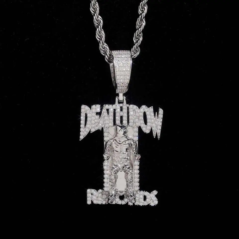 Deathrow 925 Silver Iced Out VVS Moissanite Pendant