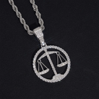 VVS Moissanite Circular Openwork Libra Pendant