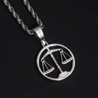 VVS Moissanite Circular Openwork Libra Pendant