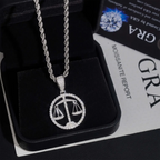 VVS Moissanite Circular Openwork Libra Pendant