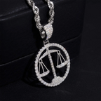 VVS Moissanite Circular Openwork Libra Pendant