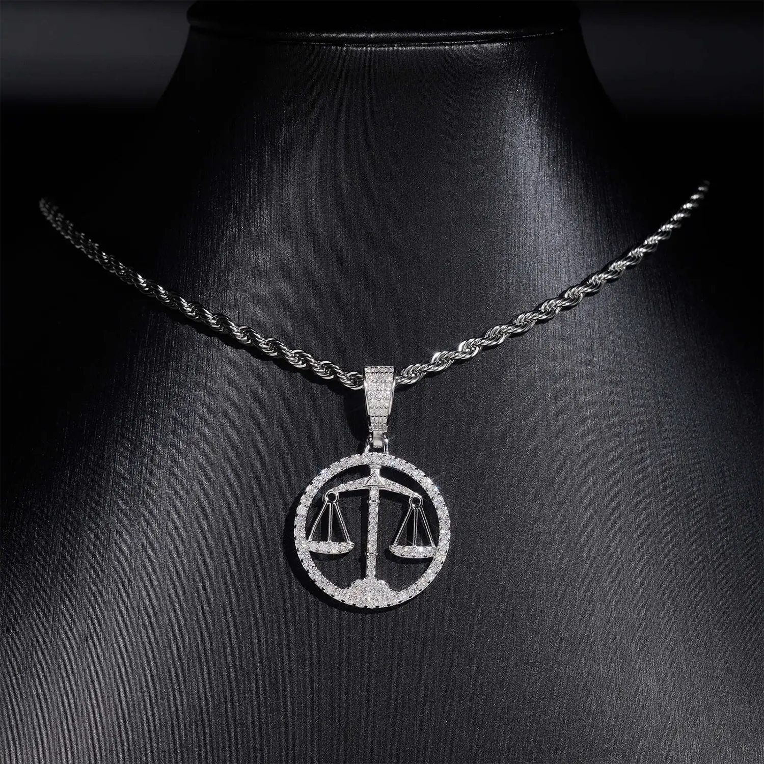 VVS Moissanite Circular Openwork Libra Pendant Secondary image