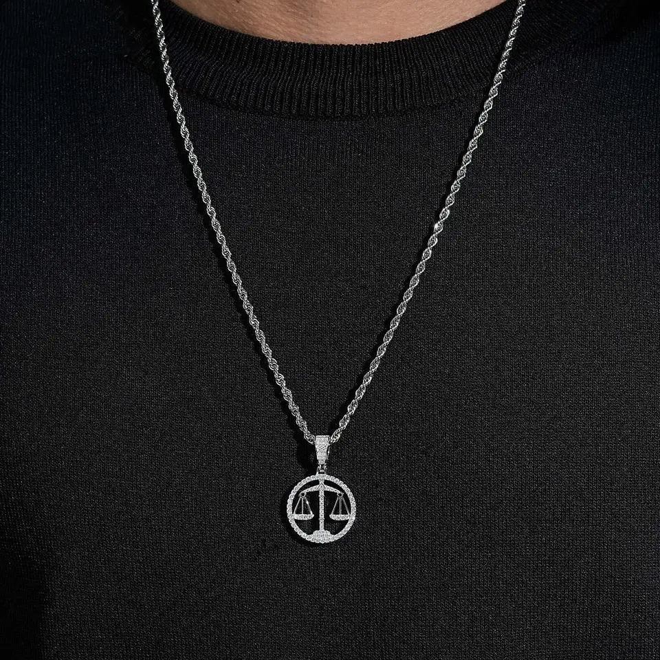VVS Moissanite Circular Openwork Libra Pendant Main image