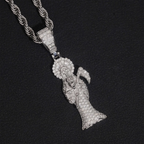 925 Silver VVS Moissanite Santa Muerte Religious Pendant