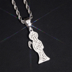 925 Silver VVS Moissanite Santa Muerte Religious Pendant
