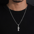 925 Silver VVS Moissanite Santa Muerte Religious Pendant