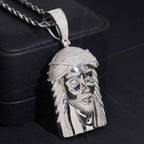 Hip Hop VVS Moissanite Jesus Head Pendant 925 Silver