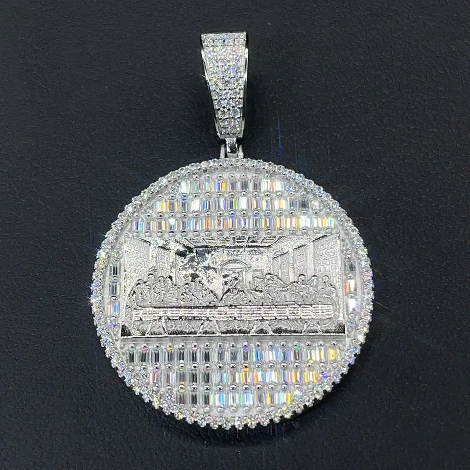 Circle Last Supper VVS Moissanite Pendant