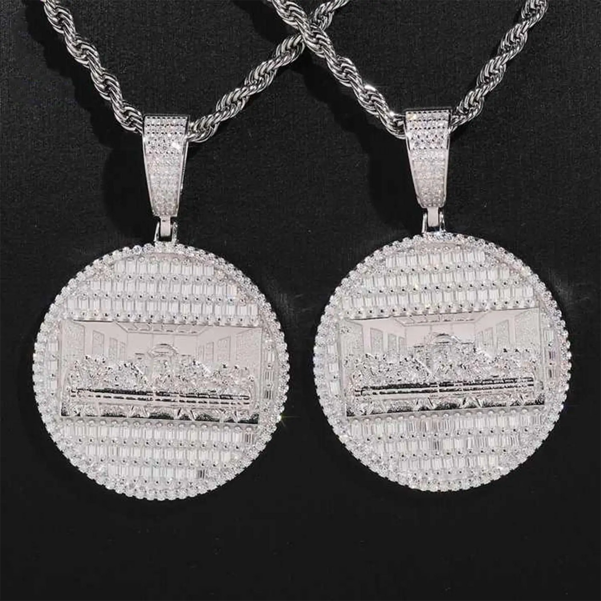 Circle Last Supper VVS Moissanite Pendant