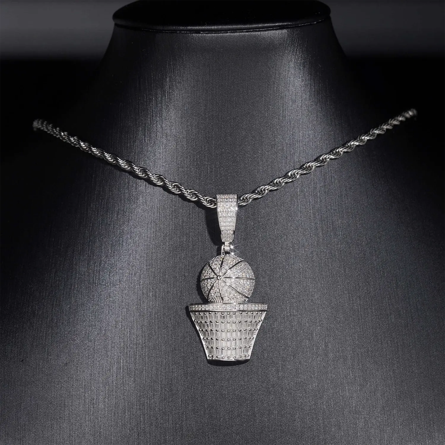 BasketBall Design S925 VVS Moissanite Pendant