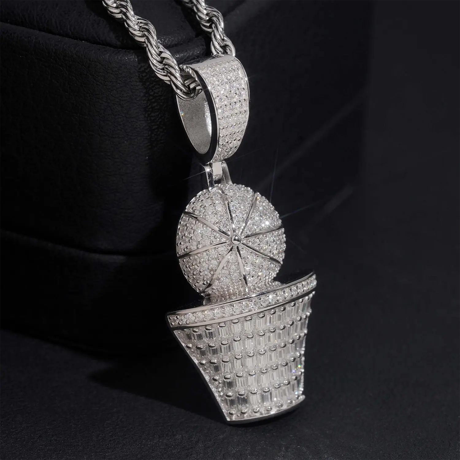BasketBall Design S925 VVS Moissanite Pendant