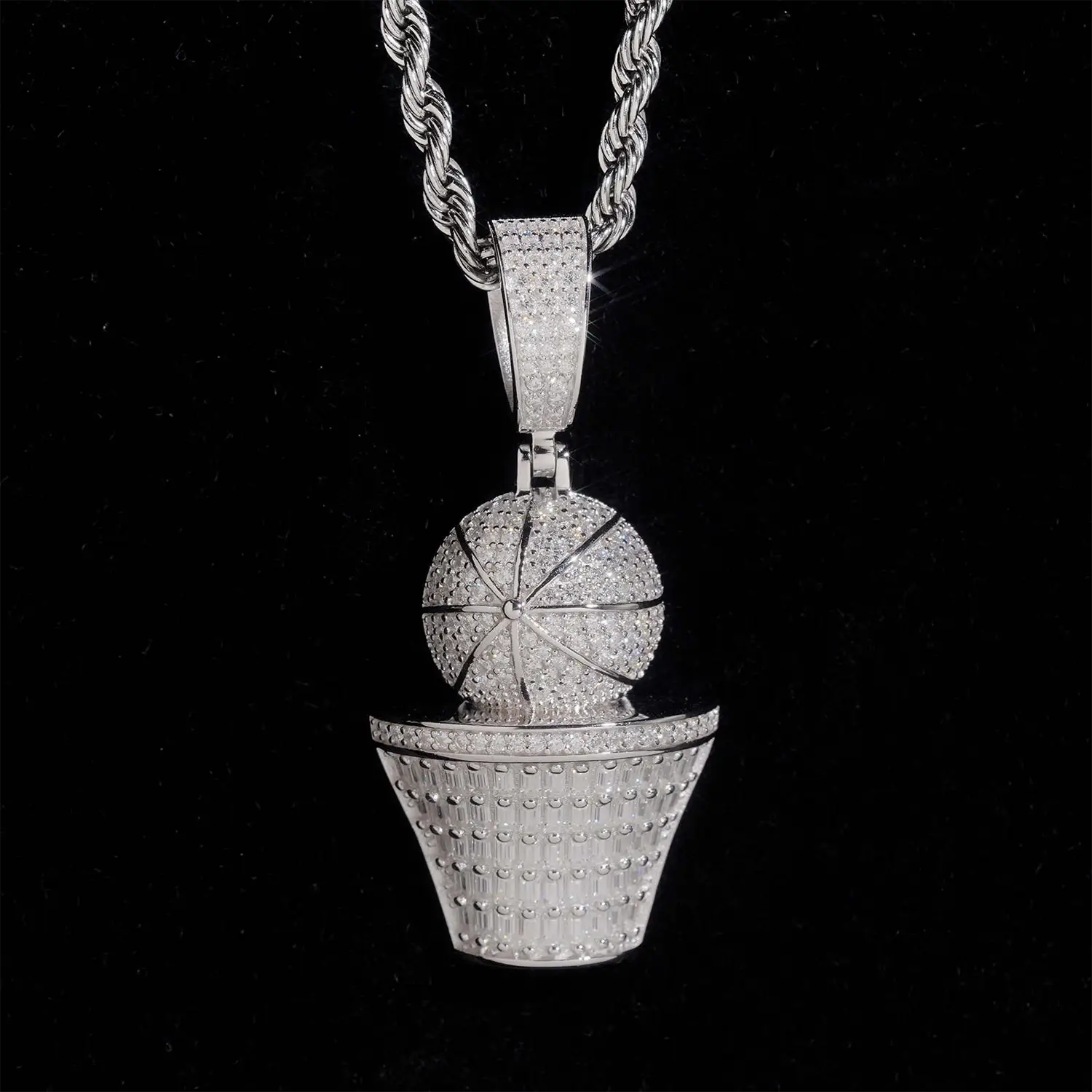 BasketBall Design S925 VVS Moissanite Pendant
