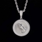 VVS Moissanite Round Praying Hands Pendant