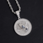 VVS Moissanite Round Praying Hands Pendant
