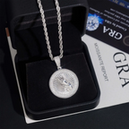 VVS Moissanite Round Praying Hands Pendant