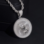 VVS Moissanite Round Praying Hands Pendant