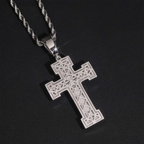 Iced Out Baguette VVS Moissanite Cross Jesus Pendant 925 Silver