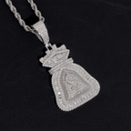VVS Moissanite Iced Money Bag Pendant 925 Silver