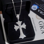 2.3inch 925 Silver VVS Moissanite Cross Pendant