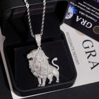 925 Silver Lion VVS Moissanite Pendant