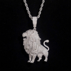 925 Silver Lion VVS Moissanite Pendant