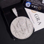2.7 inch Round 925 Silver VVS Moissanite Dollar Round Pendant