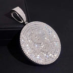 2.7 inch Round 925 Silver VVS Moissanite Dollar Round Pendant