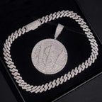 2.7 inch Round 925 Silver VVS Moissanite Dollar Round Pendant