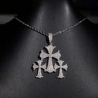 VVS Moissanite Three Cross Pendant