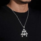 VVS Moissanite Three Cross Pendant