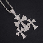 VVS Moissanite Three Cross Pendant