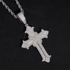VVS Moissanite Gothic Cross Pendant 925 Silver