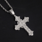 VVS Moissanite Gothic Cross Pendant 925 Silver